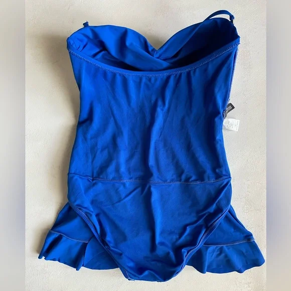 Kenneth Cole Reaction Halter/Strapless Swim Dress in Cobalt Blue Size 10 - Picture 9 of 10